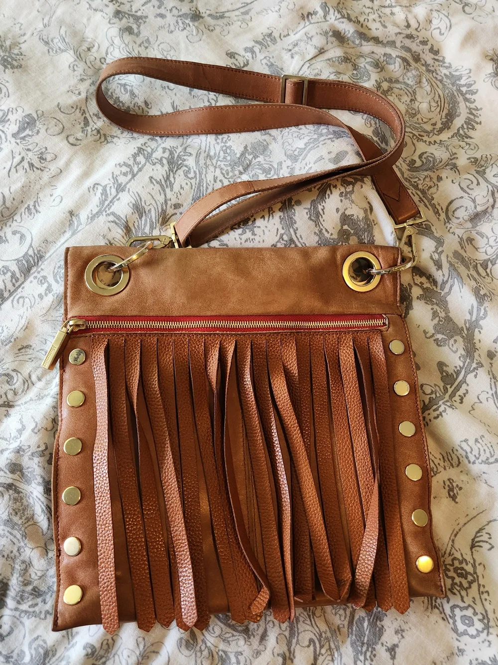 Hammitt Large Montana With Fringe In Saddle Leather - Picture 1 of 12